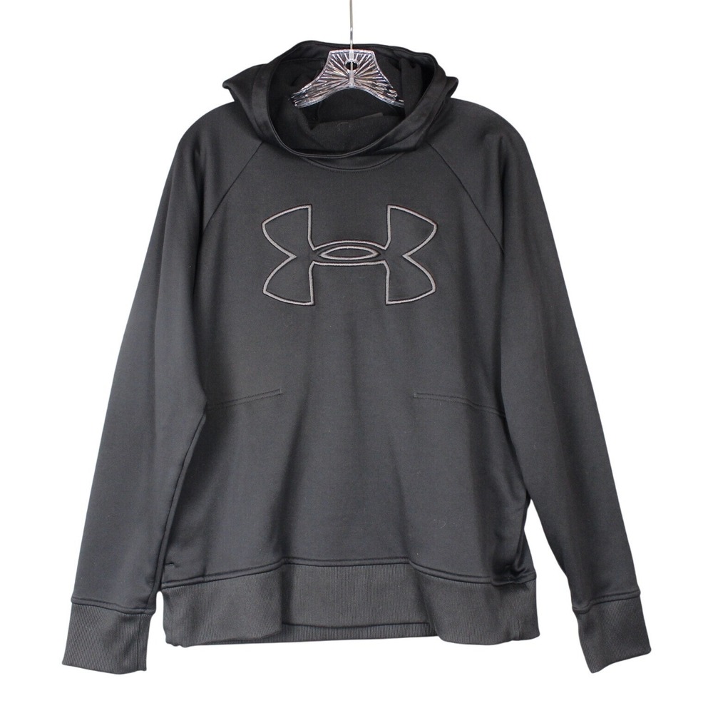 Under Armour Pullover Hoodie ColdGear Loose Fit Black Large